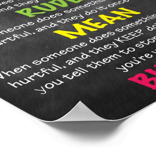 Anti-Bullying Poster (Ecke)