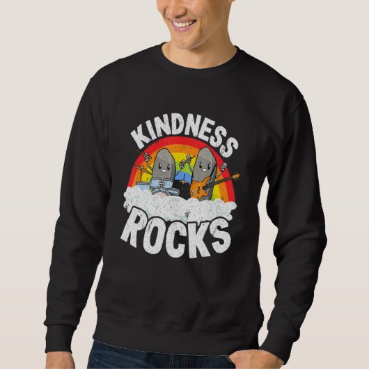 Anti-Bullying Rainbow Hippie Music Teacher Kindnes Sweatshirt (Vorderseite)