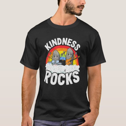 Anti-Bullying Rainbow Hippie Music Teacher Kindnes T-Shirt (Vorderseite)