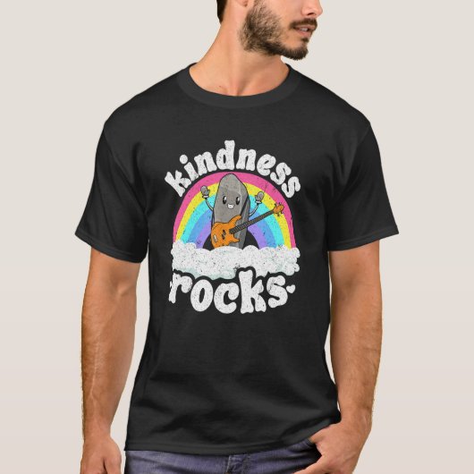 Anti Bullying Rainbow Retro Music Teacher Kindness T-Shirt (Vorderseite)