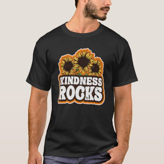 Anti Bullying Sped Teacher Hippie Sunflower Kindne T-Shirt (Vorderseite)