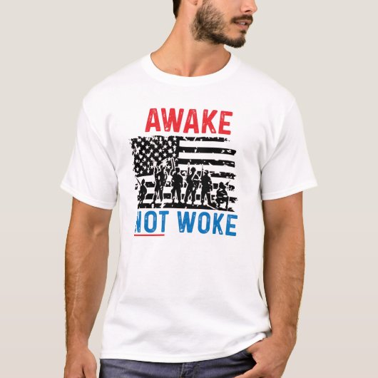 Anti Cancel Culture AWAKE nicht geweckt T-Shirt (Vorderseite)