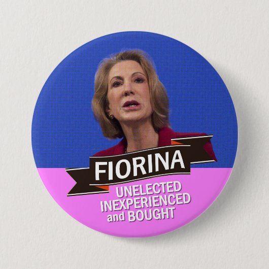 Anti-Carly Fiorina für Präsidenten Button (Vorderseite)