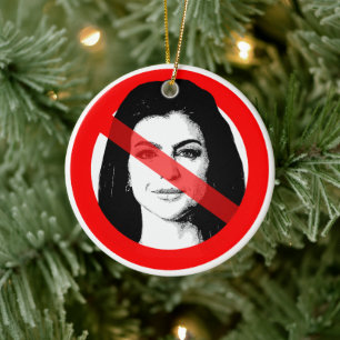Anti Casey Desantis Durchgestrichenes Gesicht Keramik Ornament