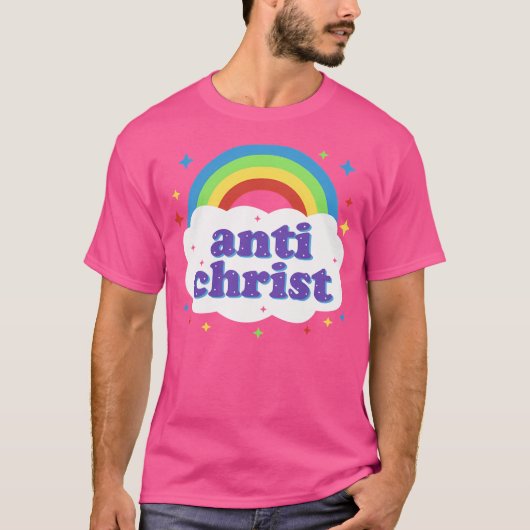 Anti-Christ Niedlich Kawaii Rainbow T-Shirt (Vorderseite)