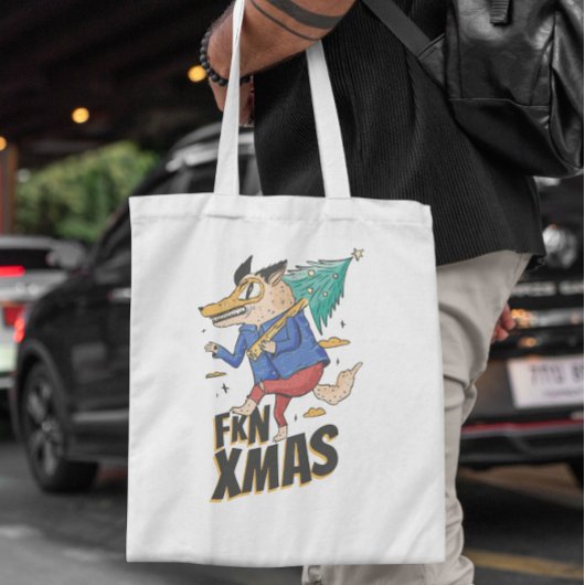 Anti Christmas Wolf Tote Bag Tragetasche