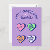 Anti-Conversation Heart Valentine's Day Card Postkarte (Vorne/Hinten)