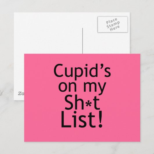 Anti-Cupid-Geschenke Postkarte (Vorne/Hinten)