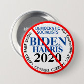 Anti-Democratic Biden Harris Edit YEAR Button (Vorne & Hinten)