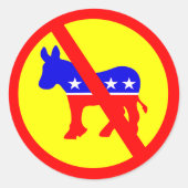 Anti-Demokrat populär Runder Aufkleber (Vorderseite)