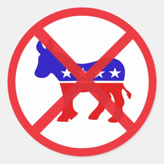 Anti-Demokrat populäre Politik Runder Aufkleber (Vorderseite)