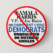 Anti-Demokratisches Party Biden Harris Button (Vorderseite)