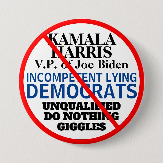 Anti-Demokratisches Party Biden Harris Button (Vorderseite)