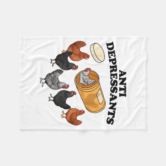 Anti Depressants Chicken  Fleecedecke (Vorderseite (Horizontal))