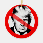 Anti Donald J. Trump hat das Gesicht überschritten Keramik Ornament (Vorne)
