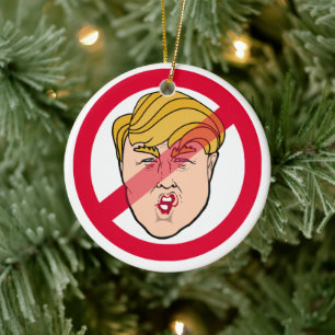 ANTI-DONALD-Karikatur - Anti-Trump - Keramik Ornament