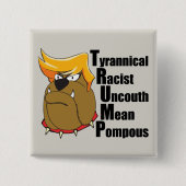 Anti Donald Trump Bulldog Funny Button (Vorderseite)
