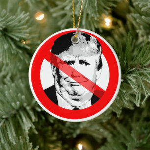 Anti Donald Trump Chin bricht das Gesicht Keramik Ornament