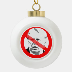 Anti-Donald-Trump-Demenz Durchgestrichenes Gesicht Keramik Kugel-Ornament