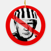 Anti Donald Trump Gefangener hat das Gesicht übers Keramik Ornament (Hinten)