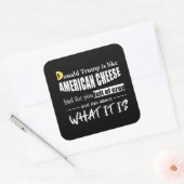 Anti Donald Trump ist wie amerikanische Käsefrauen Quadratischer Aufkleber (Umschlag)