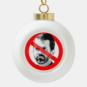 Anti Donald Trump Jr. Durchgestrichenes Gesicht Keramik Kugel-Ornament