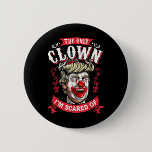 Anti Donald Trump T Shirt Funny Clown Resist Men Button
