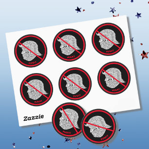 Anti-Donald-Trump-Word-Cloud Runder Aufkleber