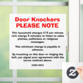 Anti-Door-Knockers-Zeichen Fensteraufkleber (Zuhause)