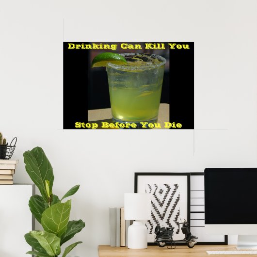 Anti-Drink-Plakate auf Grün Poster (Heimbüro)