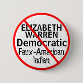 Anti-Elisabeth Warren Demokratisches Party Button (Vorderseite)