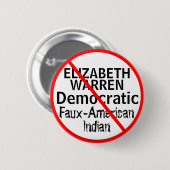Anti-Elisabeth Warren Demokratisches Party Button (Vorne & Hinten)