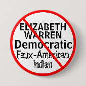 Anti-Elisabeth Warren Demokratisches Party Button (Vorderseite)