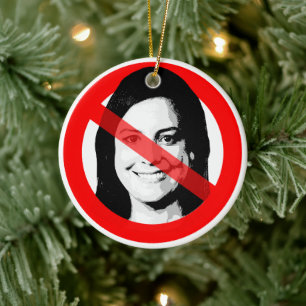 Anti Elise Stefanik Durchgestrichenes Gesicht Keramik Ornament