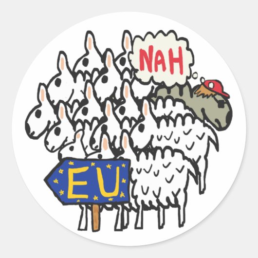 Anti-EU-Brexit Runder Aufkleber (Vorderseite)