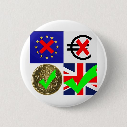 Anti-EU u. Euro, Pro-Großbritannien u. Pfund Button (Vorderseite)