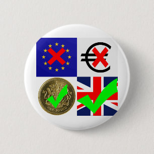 Anti-EU u. Euro, Pro-Großbritannien u. Pfund Button