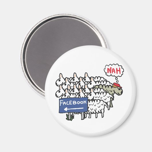 Anti Facebook Magnet (Vorderseite/Rückseite)