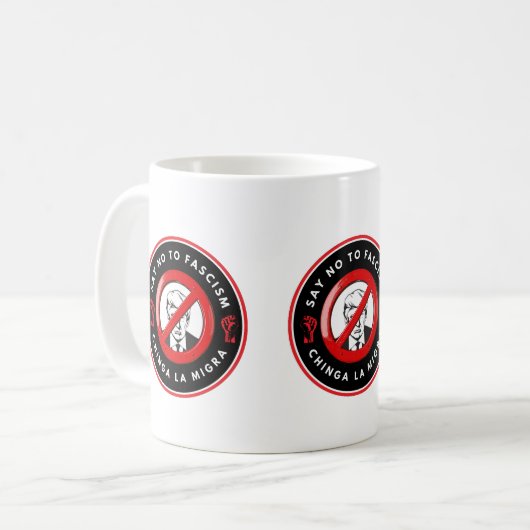 Anti-Facism Denim Jacket Kaffeetasse (Vorderseite Links)