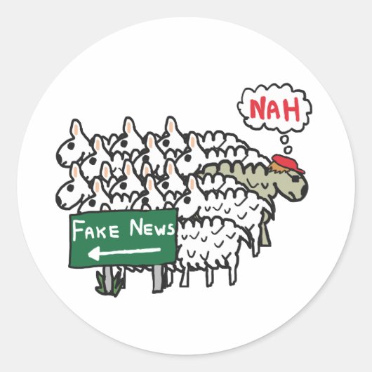 Anti-Fake-News Runder Aufkleber (Vorderseite)