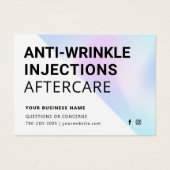 Anti-Falten-Injektionen Aftercare Instruction Card (Vorderseite)