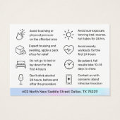 Anti-Falten-Injektionen Aftercare Instruction Card (Rückseite)