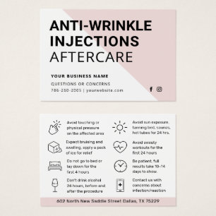 Anti-Falten-Injektionen Botox Nachsorgekarte 