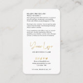 Anti-Falten Injektionen Gold Logo Aftercare Schönh Visitenkarte (Rückseite)