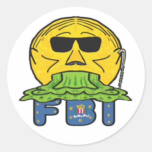 Anti FBI Runder Aufkleber (Vorderseite)