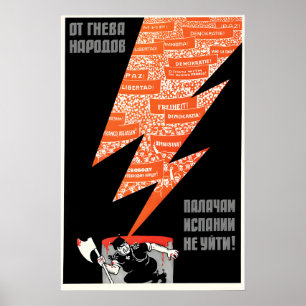 Anti-Franco-Sowjet-Propagandaposter Spanien, zeige Poster