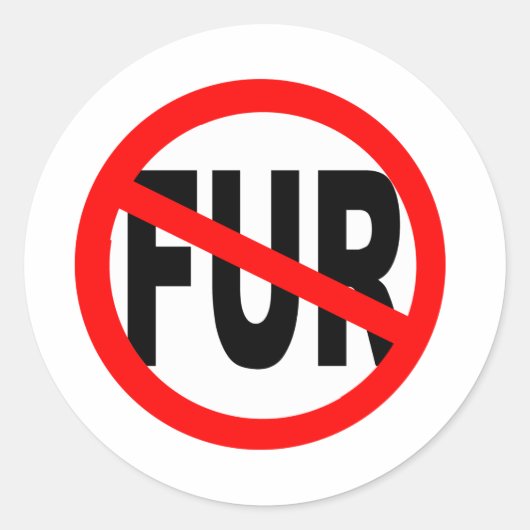 Anti-Fur-Design Runder Aufkleber (Vorderseite)