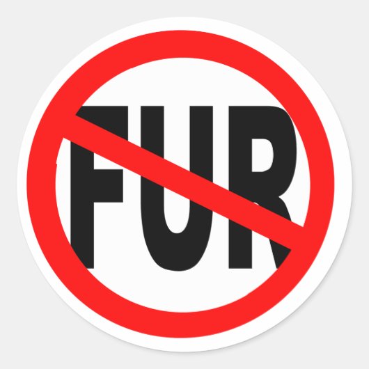 Anti-Fur-Design Runder Aufkleber (Vorderseite)