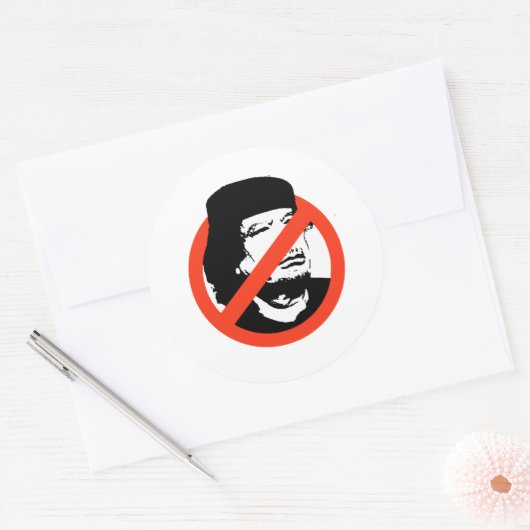 ANTI-GADDAFI RUNDER AUFKLEBER (Umschlag)