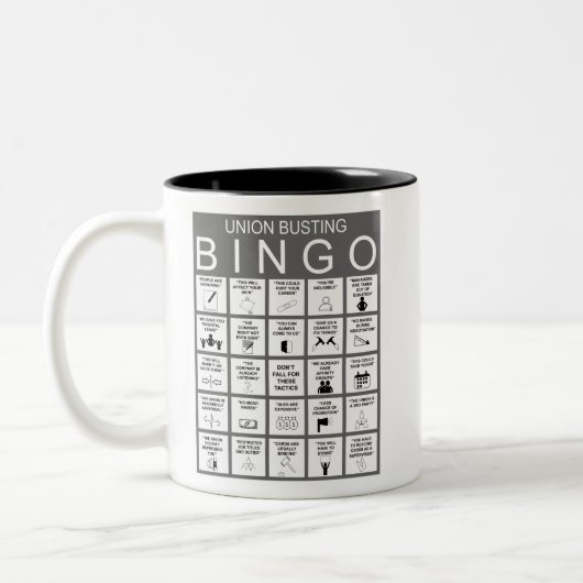 Anti Gewerkschaft Bingo Zwei-Tone-Kaffee-Tasse Zweifarbige Tasse (Links)